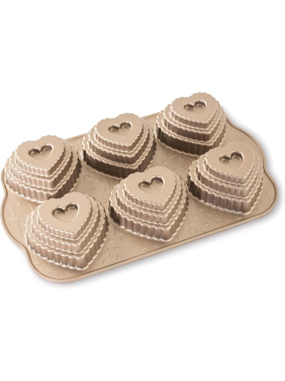 Heart-Shaped Bundt Cakelet Pan, 3-Cup Bakeware for Mini Cakes & Desserts
